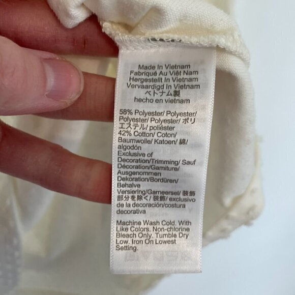 J. CREW FACTORY Long Sleeve Clip Dot Top Cream Ivory Off White ? Textured Blouse - Picture 10 of 13